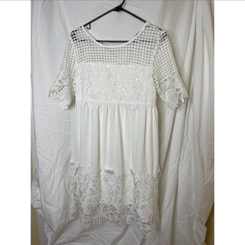 Bloomingdales white knee length dress Dress